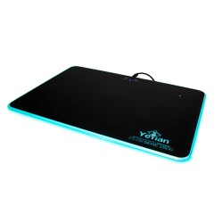 Tapete para Mouse, MousePad Gamer Yeyian Flow Series 2800 RGB, Cargador Inalámbrico Mediano Tela Negro