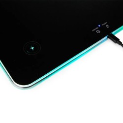 Tapete para Mouse, MousePad Gamer Yeyian Flow Series 2800 RGB, Cargador Inalámbrico Mediano Tela Negro