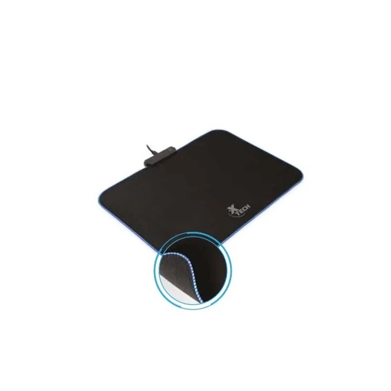 Tapete para Mouse, MousePad Gamer Xtech Xta-200 LED RGB 36cm x 27cm Grosos 3mm Negro