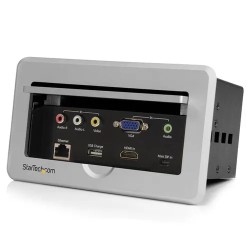 StarTech.com Caja de Conectividad para Mesa de Juntas - Módulo de Conexiones con Salida HDMI VGA y Mini DisplayPort con Puerto C