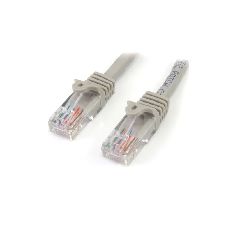 StarTech.com Cable de Red de 0,5m Gris Cat5e Ethernet RJ45 sin Enganches - Latiguillo Snagless - Cable de interconexión - RJ-45 