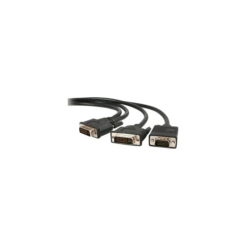 StarTech.com Cable de 1,8m Multiplicador de Vídeo DVI-I Macho a DVI-D Macho y HD15 VGA Macho para Monitor - Splitter Divisor de 