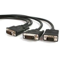 StarTech.com Cable de 1,8m Multiplicador de Vídeo DVI-I Macho a DVI-D Macho y HD15 VGA Macho para Monitor - Splitter Divisor de 