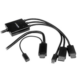 StarTech.com Cable Conversor HDMI, DisplayPort o Mini DisplayPort a HDMI de 2m - Adaptador DP y Mini DP - Adaptador de vídeo - H