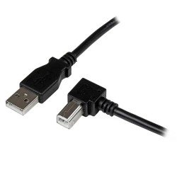 StarTech.com Cable Adaptador USB 3m para Impresora Acodado en Ángulo Derecho - 1x USB A Macho Recto - 1x USB B Macho Angulado - 