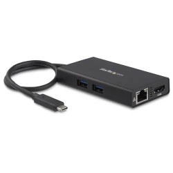 StarTech.com Adaptador Multipuertos USB-C - Docking Station Portátil USB-C 4K HDMI - con Entrega de Potencia de 60W - GbE - Hub 