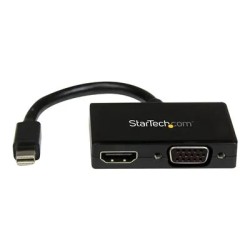 StarTech.com Adaptador Mini DP de Audio/Vídeo para Viajes - Conversor Mini DisplayPort a HDMI o VGA compatible con Thunderbolt -