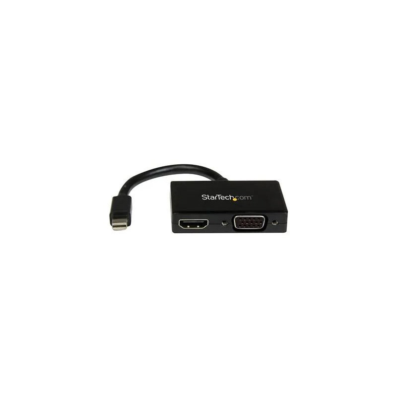 StarTech.com Adaptador Mini DP de Audio/Vídeo para Viajes - Conversor Mini DisplayPort a HDMI o VGA compatible con Thunderbolt -