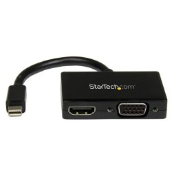 StarTech.com Adaptador Mini DP de Audio/Vídeo para Viajes - Conversor Mini DisplayPort a HDMI o VGA compatible con Thunderbolt -