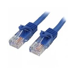 StarTech.com - Cable de Red de 0,5m Azul Cat5e Ethernet RJ45 sin Enganches - Latiguillo Snagless - Cable de interconexión - RJ-4