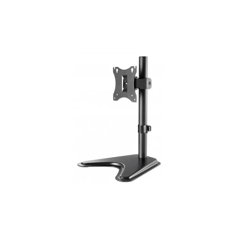 Soporte Manhattan de escritorio para monitor de 17 a 27 pulgadas, Maximo 7kg, Giratorio e inclinable, Color Negro