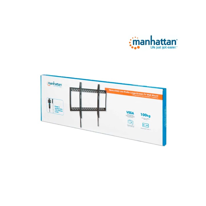 Soporte de Pared Manhattan para Pantalla 60 Hasta 100 Pulgadas Hasta 100Kg Negro