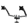 Soporte de Brazo de Escritorio Peerless para dos Pantallas de Hasta 29" Color Negro