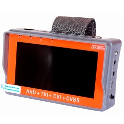 SAXXON TES07MC- Probador de video de pulsera hasta 5MP/ CVI/ TVI/ AHD/ Pantalla de 4 pulgadas/ Bateria 2.6AH/ Voltaje de salida 