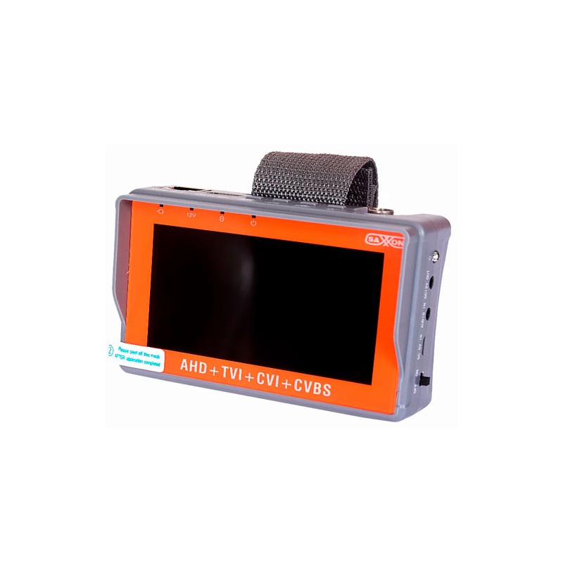 SAXXON TES07MC- Probador de video de pulsera hasta 5MP/ CVI/ TVI/ AHD/ Pantalla de 4 pulgadas/ Bateria 2.6AH/ Voltaje de salida 
