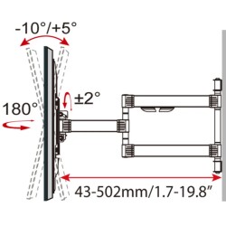 SAXXON SXVMLT09M - Soporte para TV monitor ajustable para pared / 1 Monitor 32-70PLG / Base acero / VESA Hasta 600X400 / Carga 3