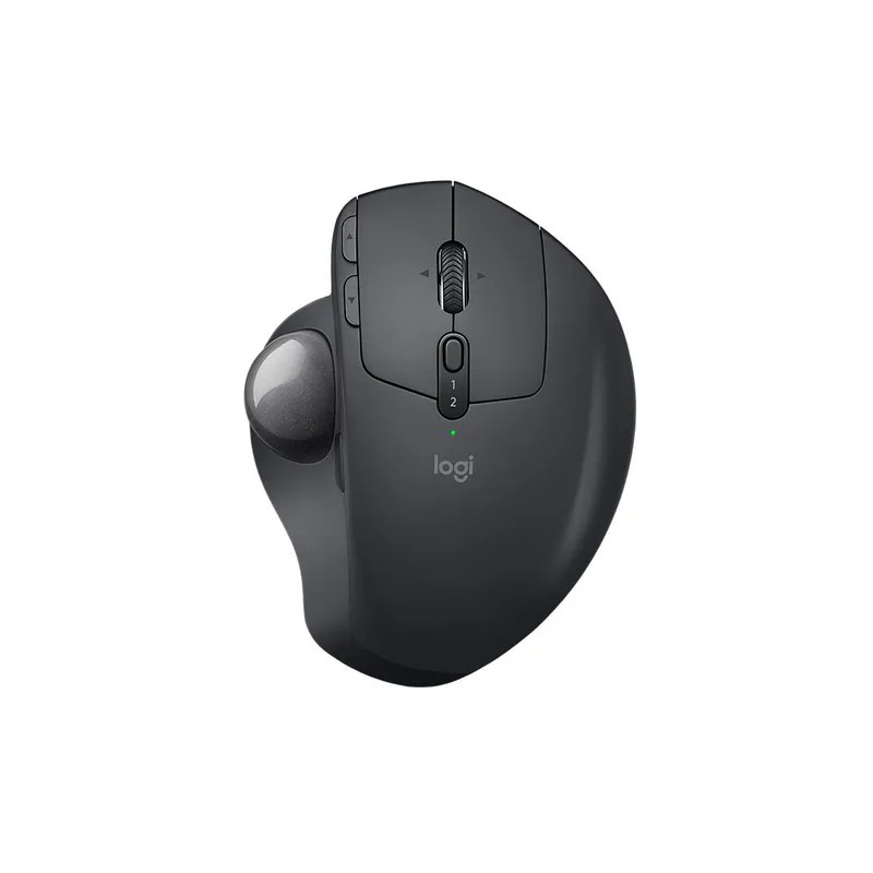 Raton Logitech MX Ergo, Optico, Bluetooth, Resolucion 380 DPI, mano derecha, Color Negro, Alcance 10 m