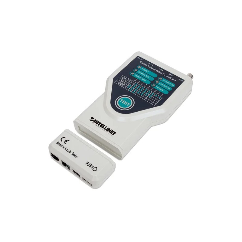 Probador de Cables Intellinet 351898 RJ-45, RJ-11, Firewire, USB Beige
