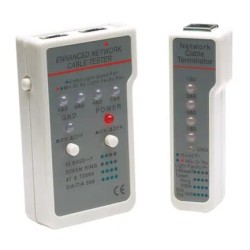 Probador de cable Intellinet RJ-45/RJ-11/UTP/STP/FTP, 4 LEDs, Beige