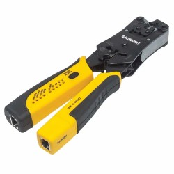 Pinza Crimpeadora Intellinet y probador de cables, RJ-11/RJ-12/RJ-22/RJ-45, Negro-Amarillo