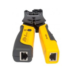 Pinza Crimpeadora Intellinet y probador de cables, RJ-11/RJ-12/RJ-22/RJ-45, Negro-Amarillo