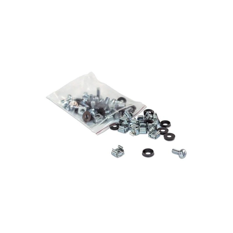Paquete de 100 Tornillos y TueRCAs M6 Intellinet para Rack Plata
