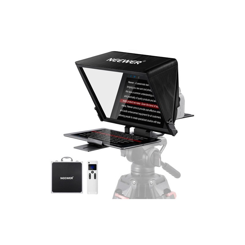 NEEWER X14 Teleprompter Plegable Divisor de Haz 70/30 Vidrio, Aleación de Aluminio, Compatible con iPad Pro, iOS/Android Tablet,