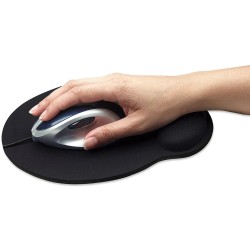 Mousepad Manhattan con descansa muneca tipo gel, Color Negro