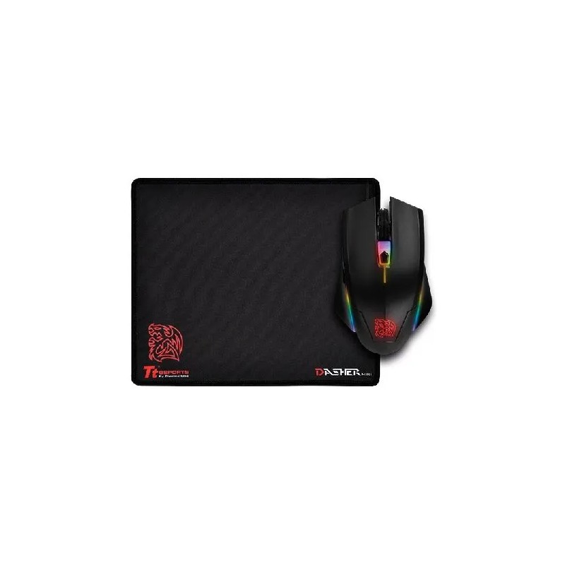 Mouse y Tapete para Mousetalon Elite RGB Gaming Gear Mo-Ter-Wdotbk-01 RGB Alámbrico Negro