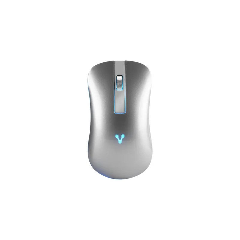 Mouse Vorago MO-305 Optico, 4 Botones, 2400 DPI, RF inalambrico, recargable, plata, led RGB