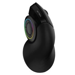 Mouse Vertical Acteck Optimize MI690 Ergonomico, Inalambrico, RGB, 2400DPI, 6 Botones, Negro