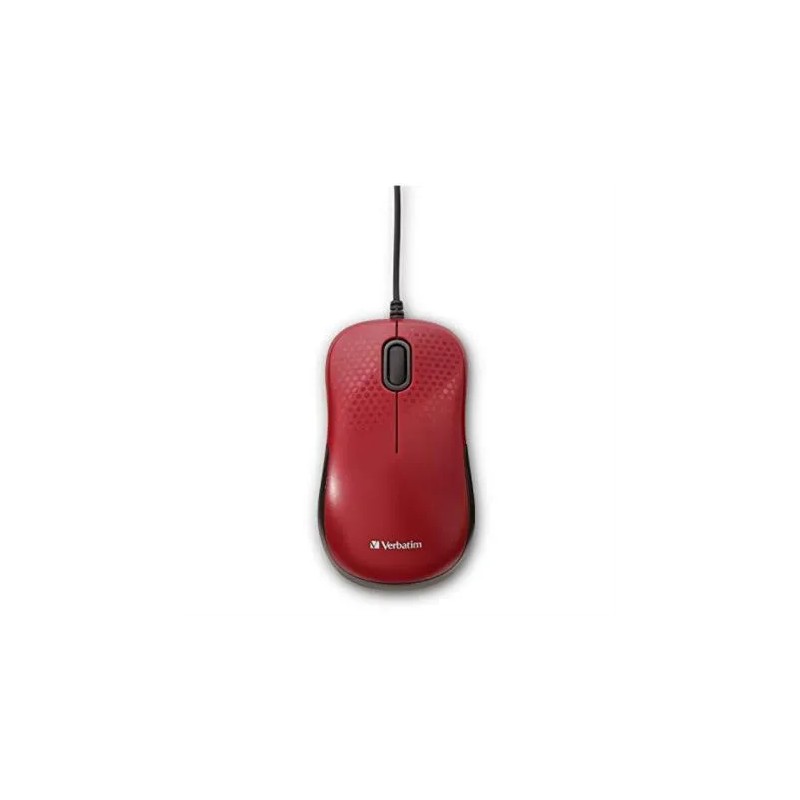 Mouse Verbatim silent Optico, usb 2.0, Color Rojo