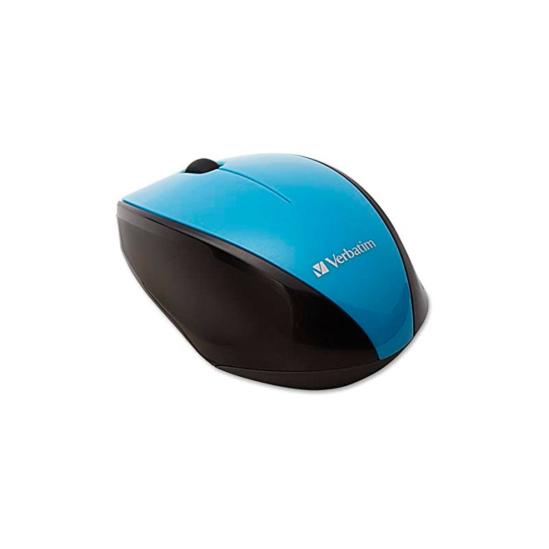 Mouse Verbatim Optico blue led inalambrico, usb 2.0, Color Azul/negro
