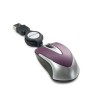 Mouse Verbatim mini Travel, cable retractil, USB 2.0, morado/plata