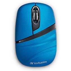 Mouse Verbatim inalambrico mini, 1000 DPI, usb 2.0, Bateria AAA, Color azul