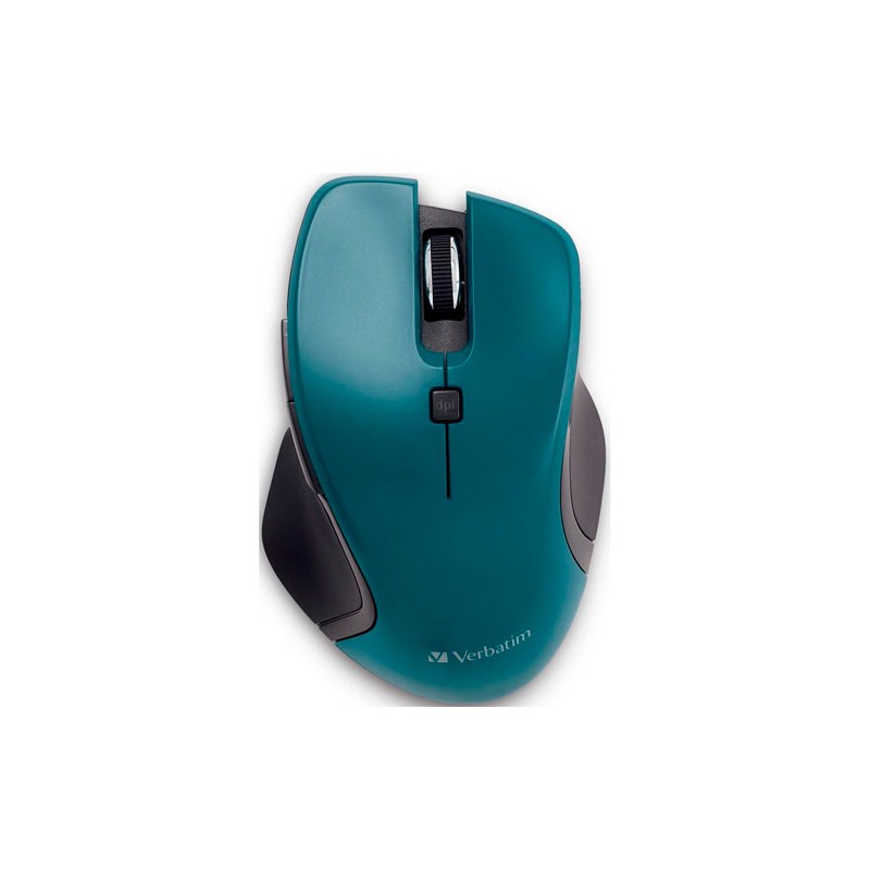 Mouse Verbatim Blue LED, 1600 DPI, USB tipo C, Bateria AA, Color turquesa
