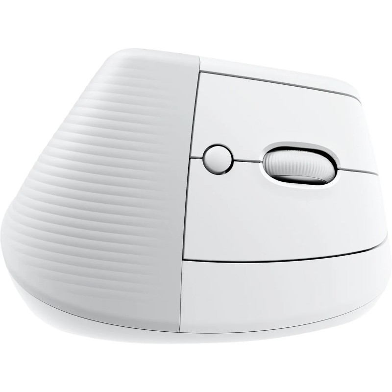 Mouse Optico Vertical Logitech Lift, 6 Botones, 4000 DPI, interfaz RF inalambrico + bluetooth, Color Blanco