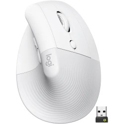 Mouse Optico Vertical Logitech Lift, 6 Botones, 4000 DPI, interfaz RF inalambrico + bluetooth, Color Blanco