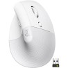 Mouse Optico Vertical Logitech Lift, 6 Botones, 4000 DPI, interfaz RF inalambrico + bluetooth, Color Blanco