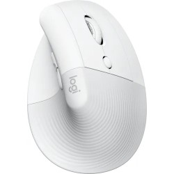 Mouse Optico Vertical Logitech Lift, 6 Botones, 4000 DPI, interfaz RF inalambrico + bluetooth, Color Blanco