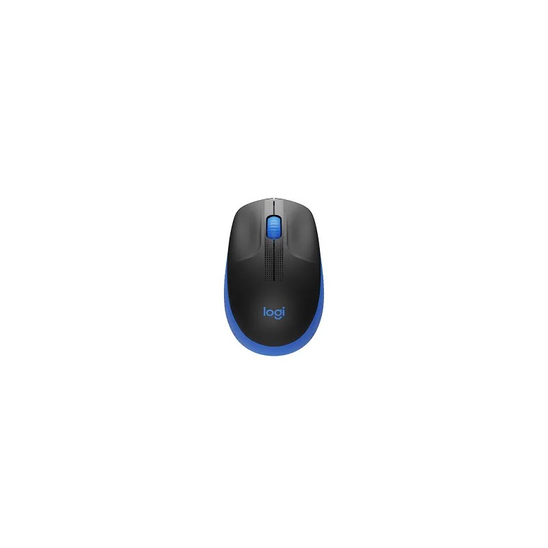 Mouse Optico Inalambrico Logitech M190 Negro con Azul, Ambidiestro, 1000 dpi, 3 botones