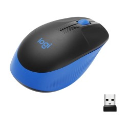 Mouse Optico Inalambrico Logitech M190 Negro con Azul, Ambidiestro, 1000 dpi, 3 botones