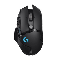 Mouse Optico Gaming Logitech G502, Lightspeed, Sensor Hero 25600 dpi, 11 Botones Programables, 6 pesas Estabilizadoras, Negro