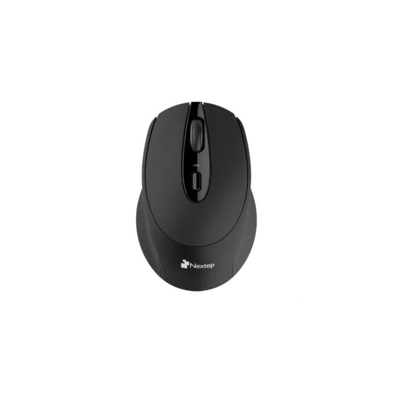 Mouse Nextep Inalámbrico Ergónomico USB 1600 dpi Batería Incluida Color Negro