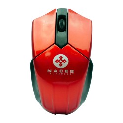 Mouse Naceb Optico USB 1200 DPI Inalámbrico Rojo, Negro