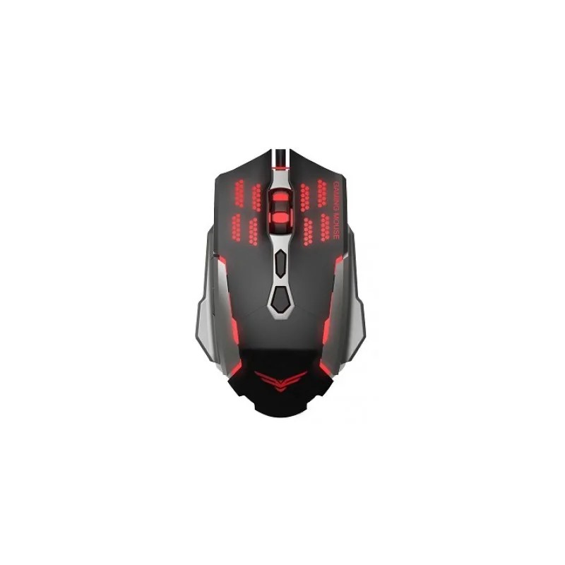 Mouse Naceb Laser USB 2400 DPI Alámbrico Negro, Gris