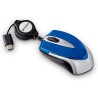 Mouse MINI Verbatim, CABLE RETRACTIL, USB tipo C, Color AZUL/GRIS