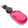 MOUSE MINI VERBATIM OPTICO, CABLE RETRACTIL, USB 2.0, COLOR ROSA
