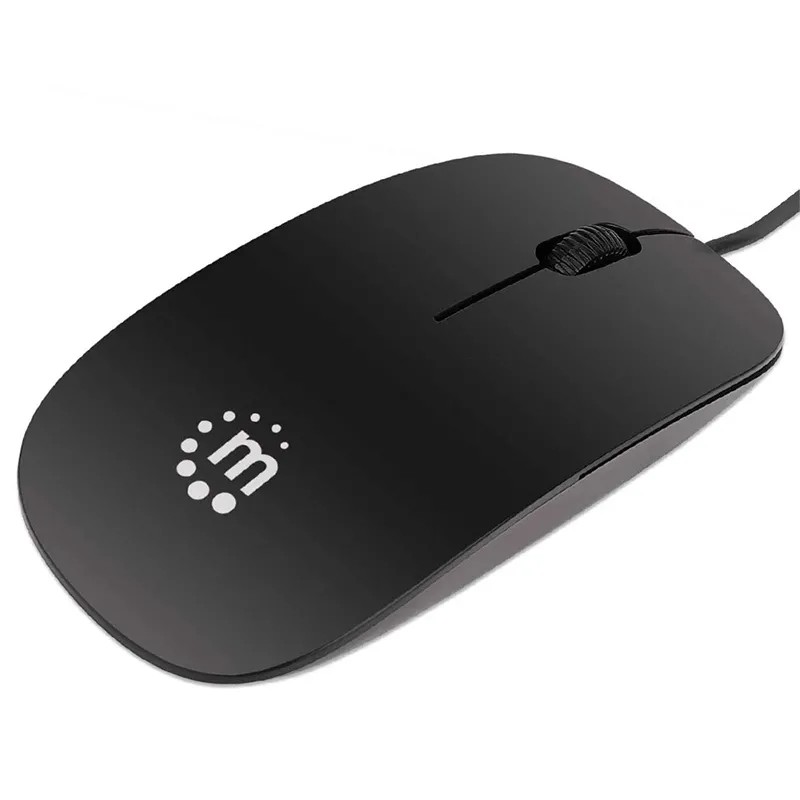 Mouse Manhattan Optico USB Silueta 1000 DPI Alámbrico Negro