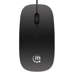 Mouse Manhattan Optico USB Silueta 1000 DPI Alámbrico Negro